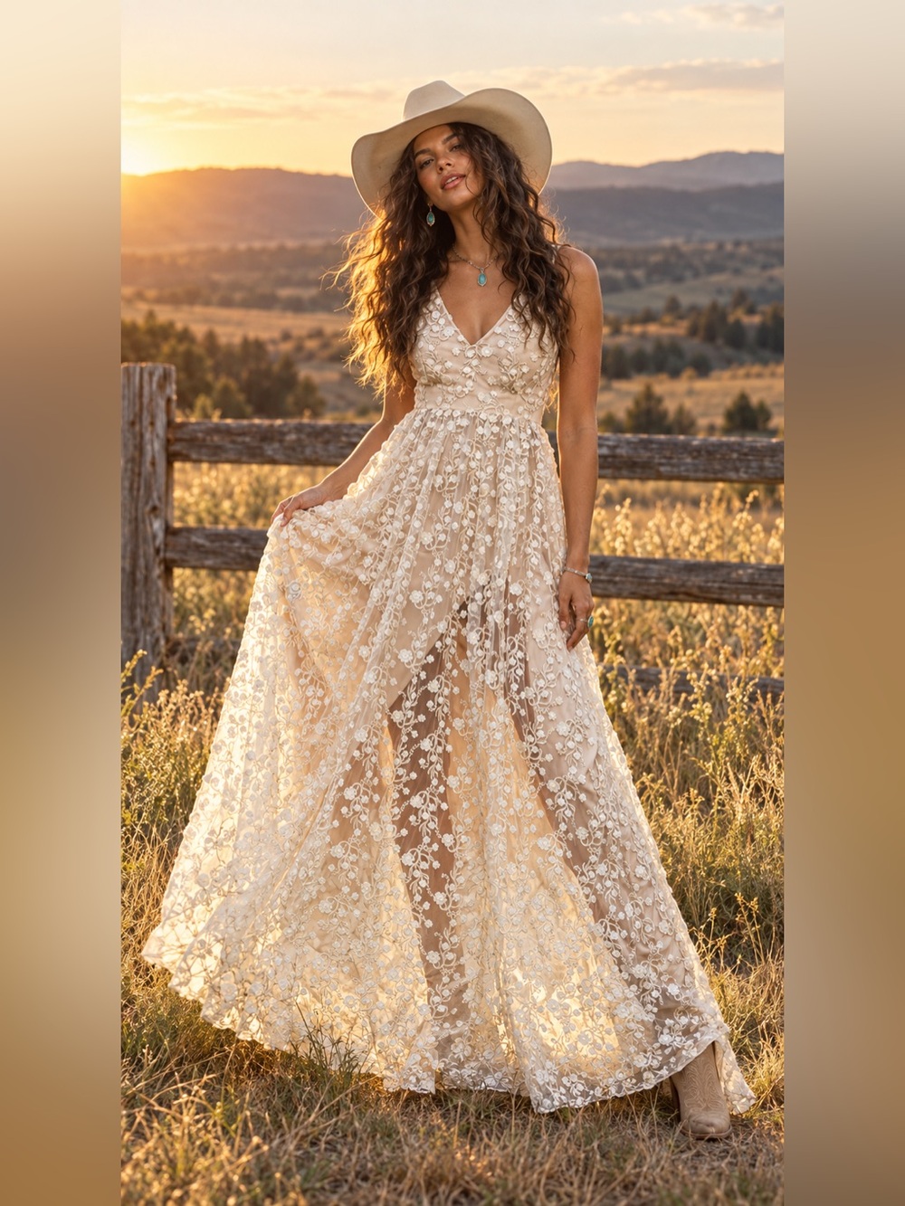 Altar’d State Caledonia Maxi Dress Flower Embroidered Printed Magical Whimsical
